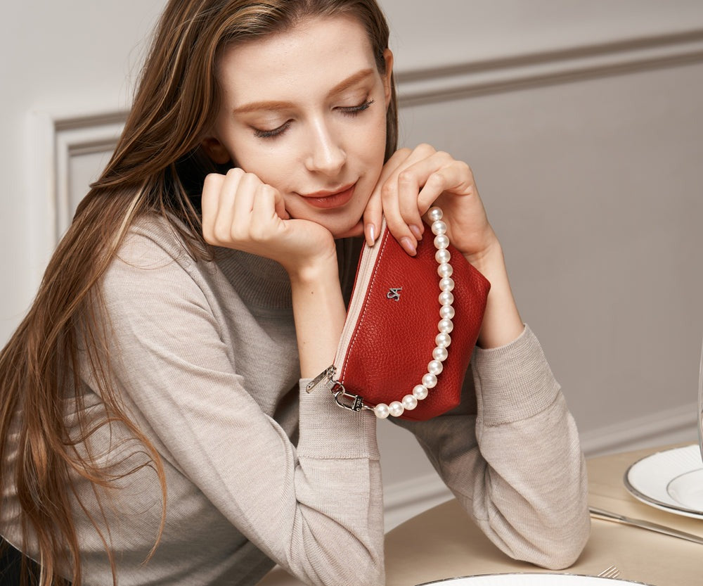 Pouch with Pearl Handle – SA Logo 1738-sa