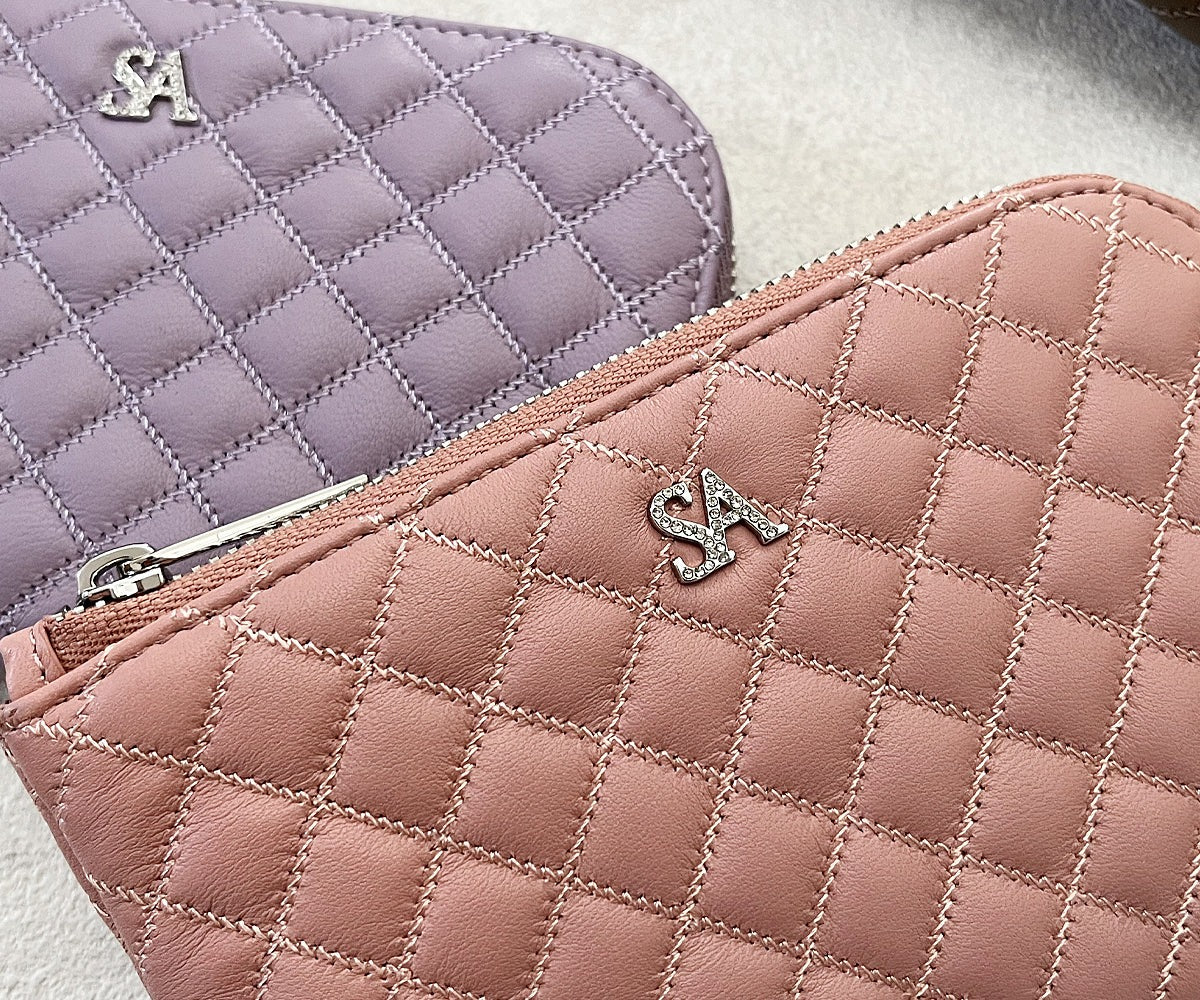 Tenera L-Shaped Zip Mini Wallet with SA Logo 1819stn-sa