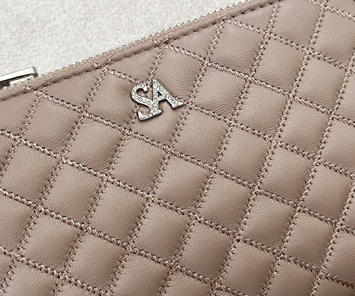 Tenera L-Shaped Zip Mini Wallet with SA Logo 1819stn-sa