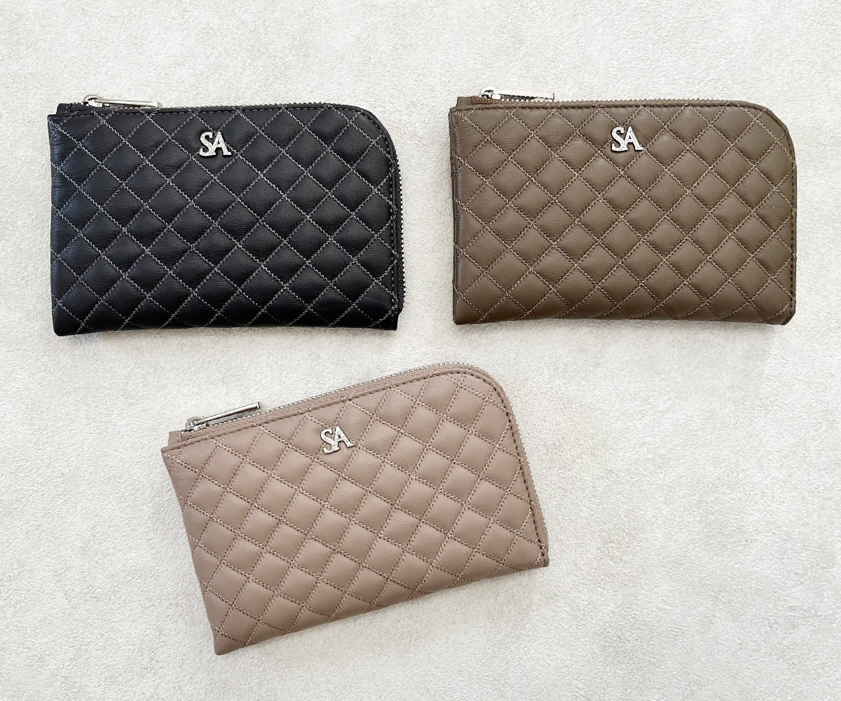 Tenera L-Shaped Zip Mini Wallet with SA Logo 1819stn-sa