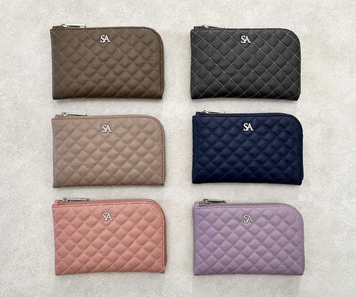 Tenera L-Shaped Zip Mini Wallet with SA Logo 1819stn-sa