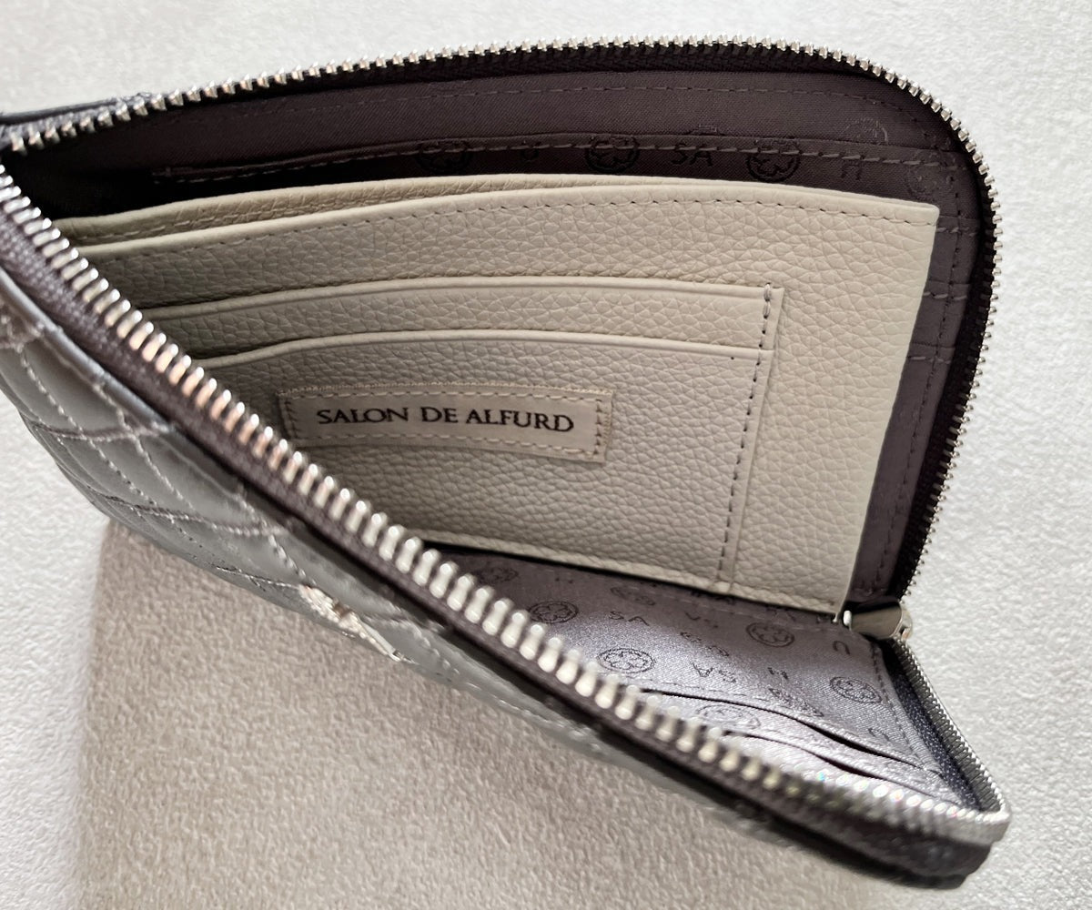 Tenera L-Shaped Zip Mini Wallet with SA Logo 1819stn-sa
