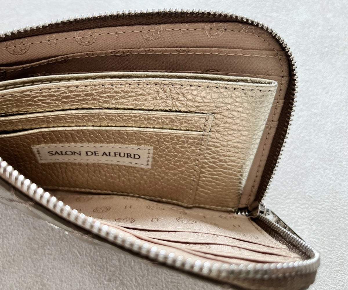 Tenera L-Shaped Zip Mini Wallet with SA Logo 1819stn-sa