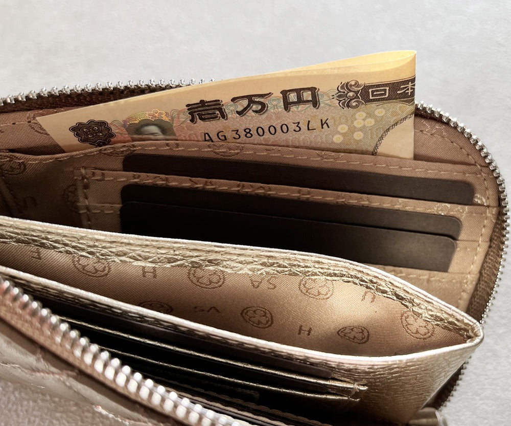 Tenera L-Shaped Zip Mini Wallet with SA Logo 1819stn-sa