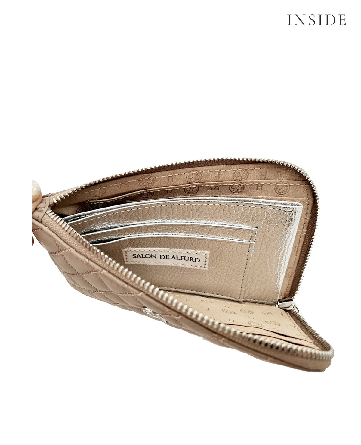 Tenera L-Shaped Zip Mini Wallet with SA Logo 1819stn-sa