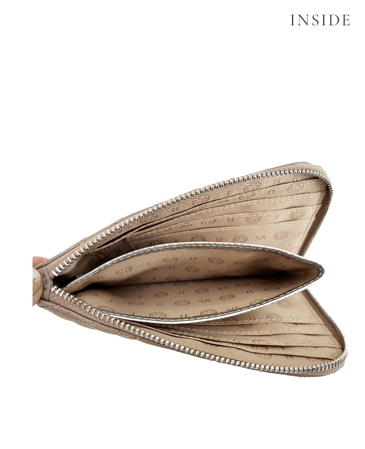 Tenera L-Shaped Zip Mini Wallet with SA Logo 1819stn-sa