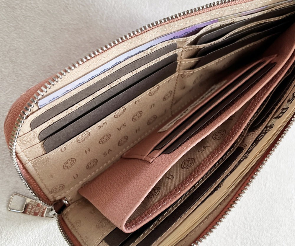 Tenera L-Shaped Zip Long Wallet with SA Logo 1820stn-sa