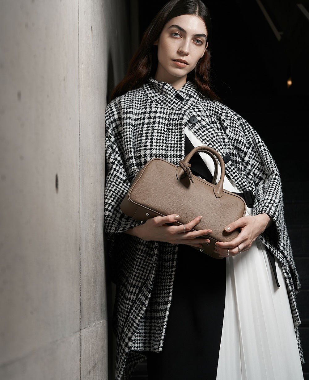 GAIEN East-West 2-Way Boston Bag in Grained Calfskin 1828-bx