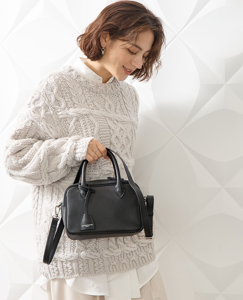 2-Way Boston Bag S Grainedin Grained Calfskin 1882-bx