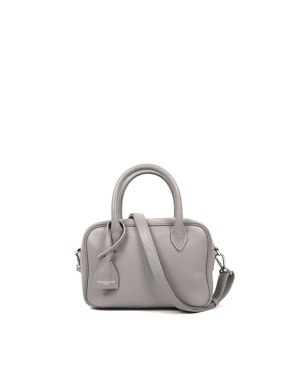 Horizontal 2-Way Boston Bag – Small Size – Italian Shrink-Embossed Leather Ver. 1882-it