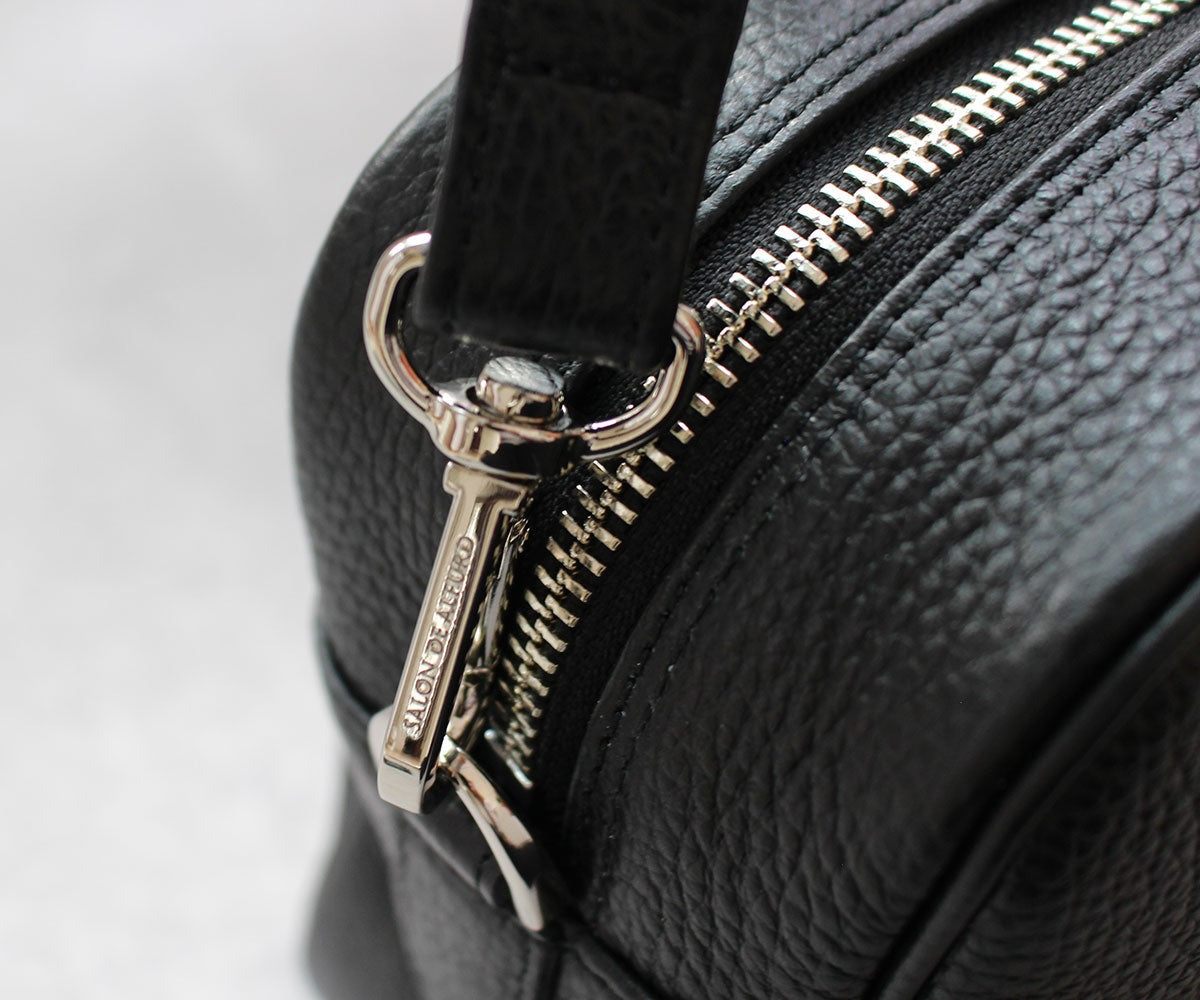 Horizontal 2-Way Boston Bag – Small Size – Italian Shrink-Embossed Leather Ver. 1882-it