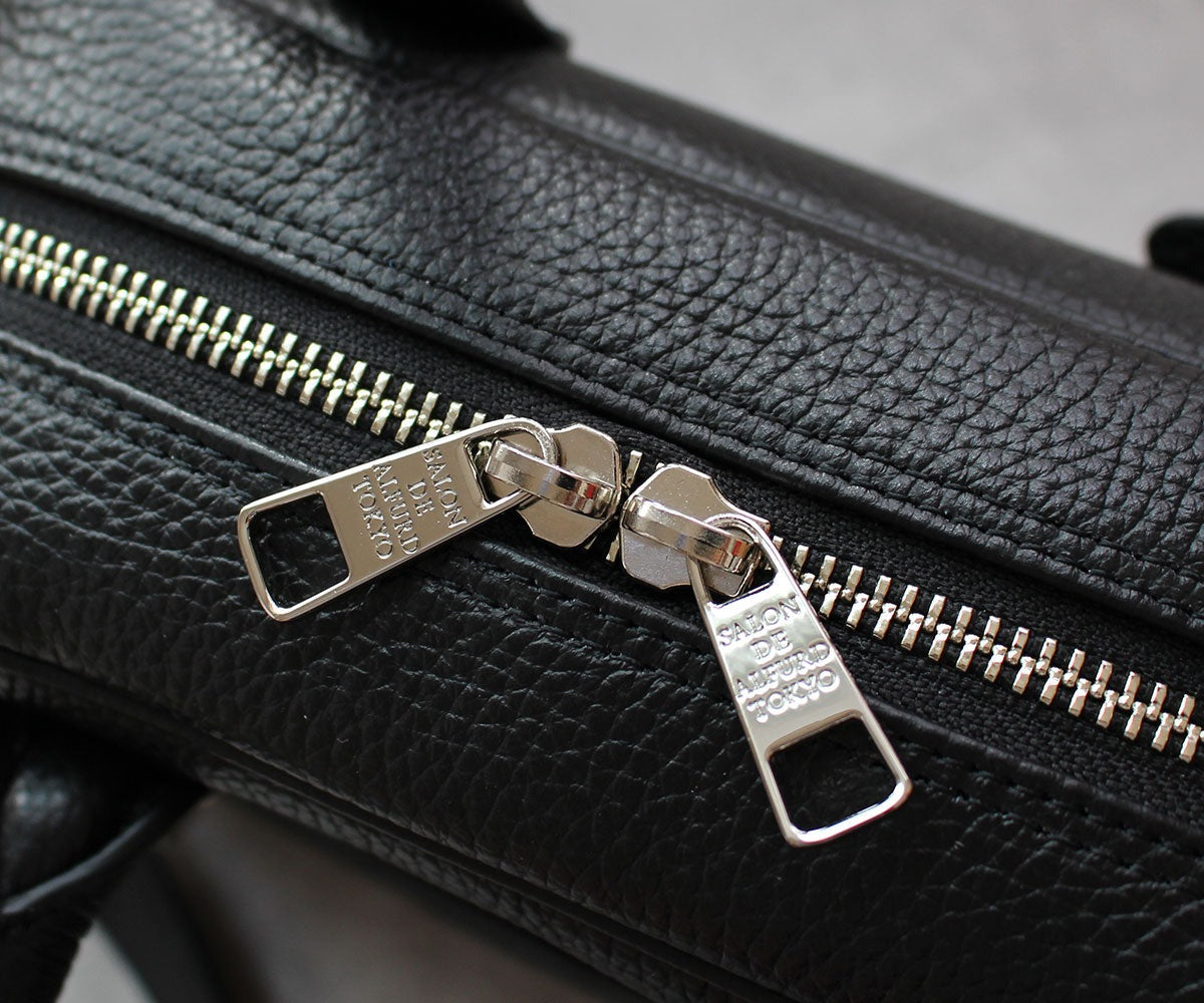 Horizontal 2-Way Boston Bag – Small Size – Italian Shrink-Embossed Leather Ver. 1882-it