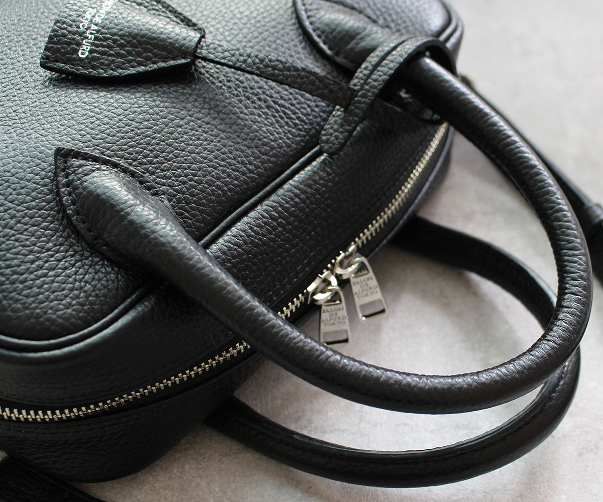 Horizontal 2-Way Boston Bag – Small Size – Italian Shrink-Embossed Leather Ver. 1882-it