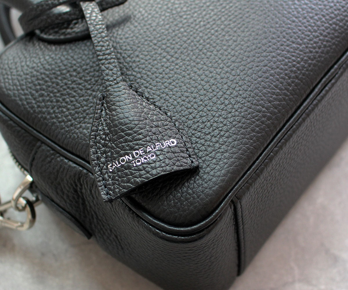 Horizontal 2-Way Boston Bag – Small Size – Italian Shrink-Embossed Leather Ver. 1882-it