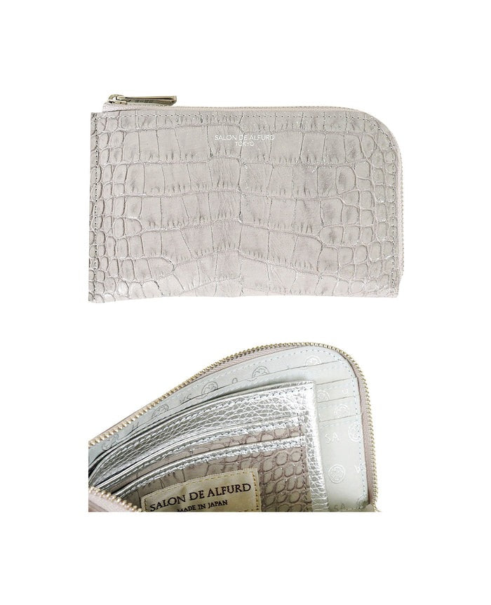 Carry L-Zip Mini Wallet – Glitter Croc-Embossed Leather 1977