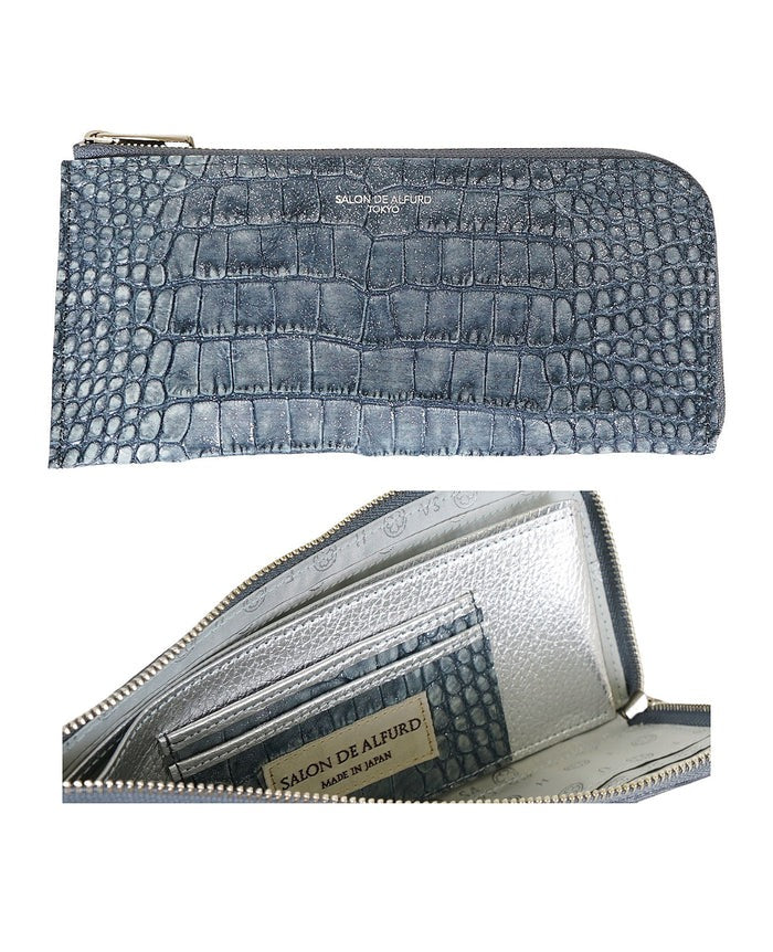 Carry L-Zip Long Wallet – Glitter Croc-Embossed Leather 1978