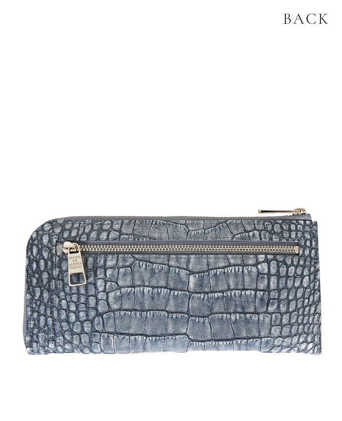 Carry L-Zip Long Wallet – Glitter Croc-Embossed Leather 1978