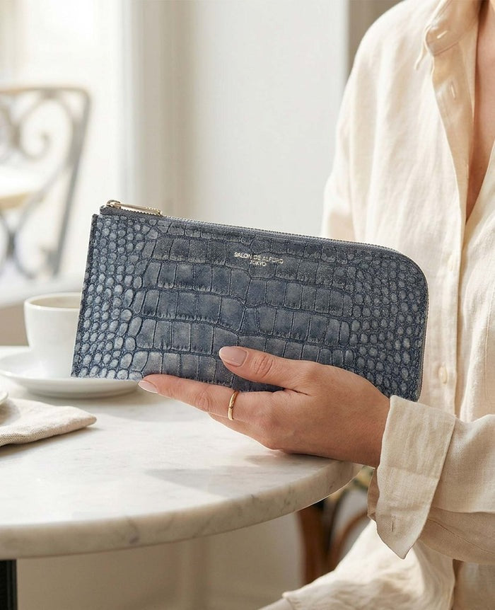 Carry L-Zip Long Wallet – Glitter Croc-Embossed Leather 1978