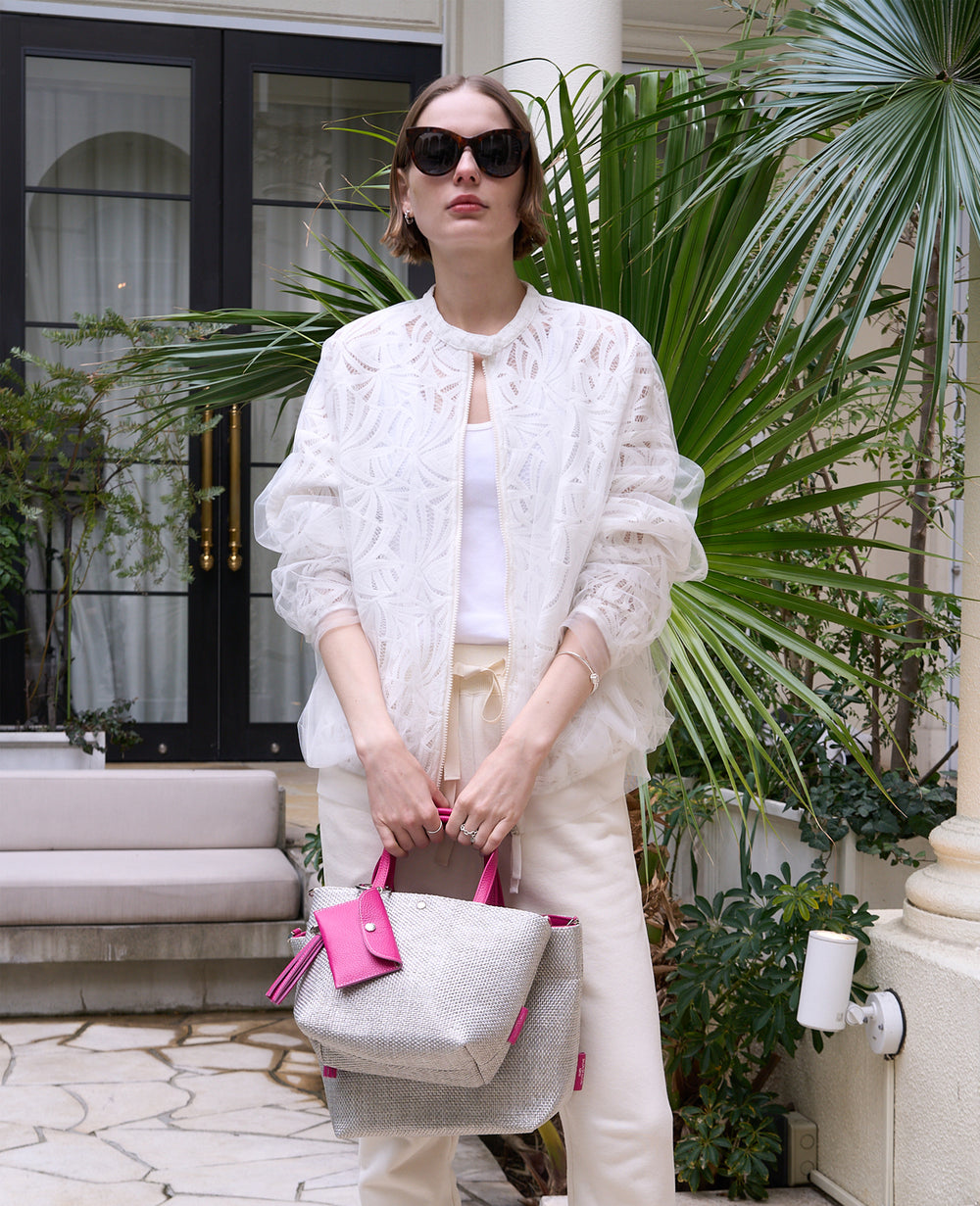 Sac de Promenade Raffia-Style Woven Mini Bag S(Size, with D-Rings) 1988