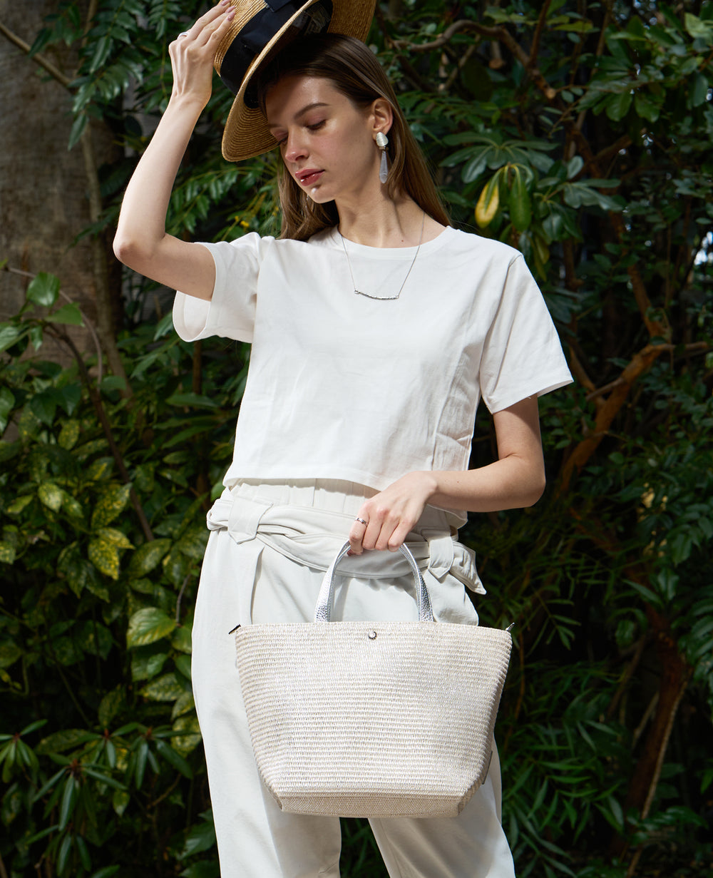 Sac de Promenade Raffia-Style Woven Tote Bag M (with D-Ring) 1989