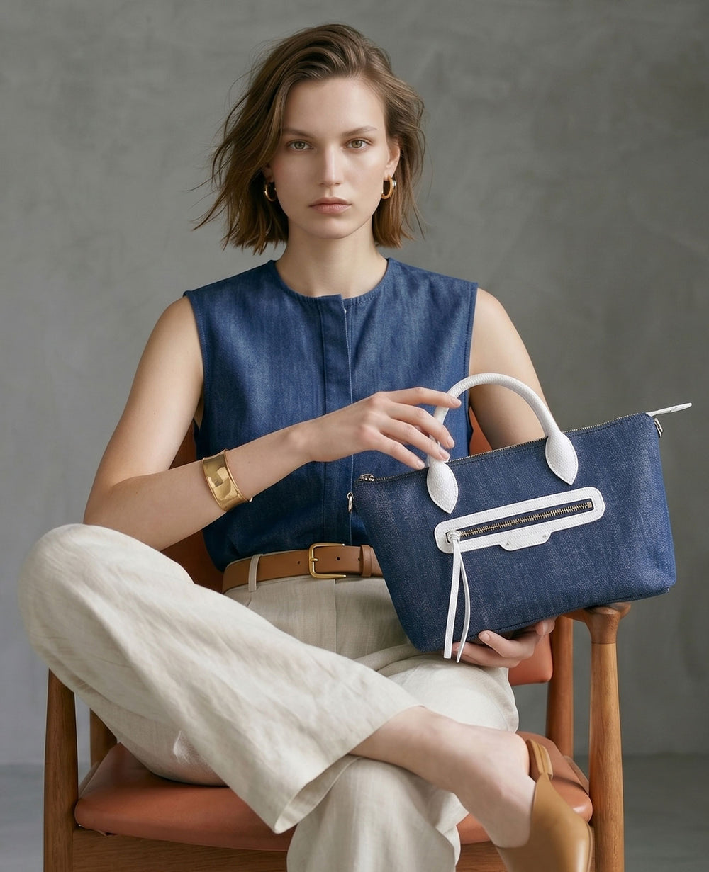 GAIEN East-West 2-Way Shoulder Bag (M Size) – Denim Version 1990-de