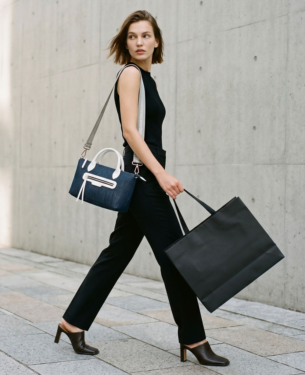 GAIEN East-West 2-Way Shoulder Bag (M Size) – Denim Version 1990-de