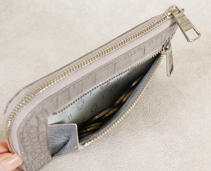Carry L-Zip Mini Wallet – Glitter Croc-Embossed Leather 1977