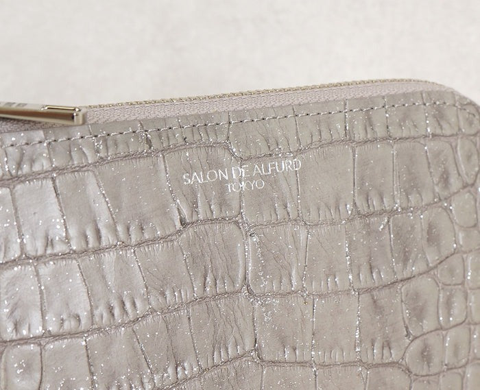 Carry L-Zip Mini Wallet – Glitter Croc-Embossed Leather 1977