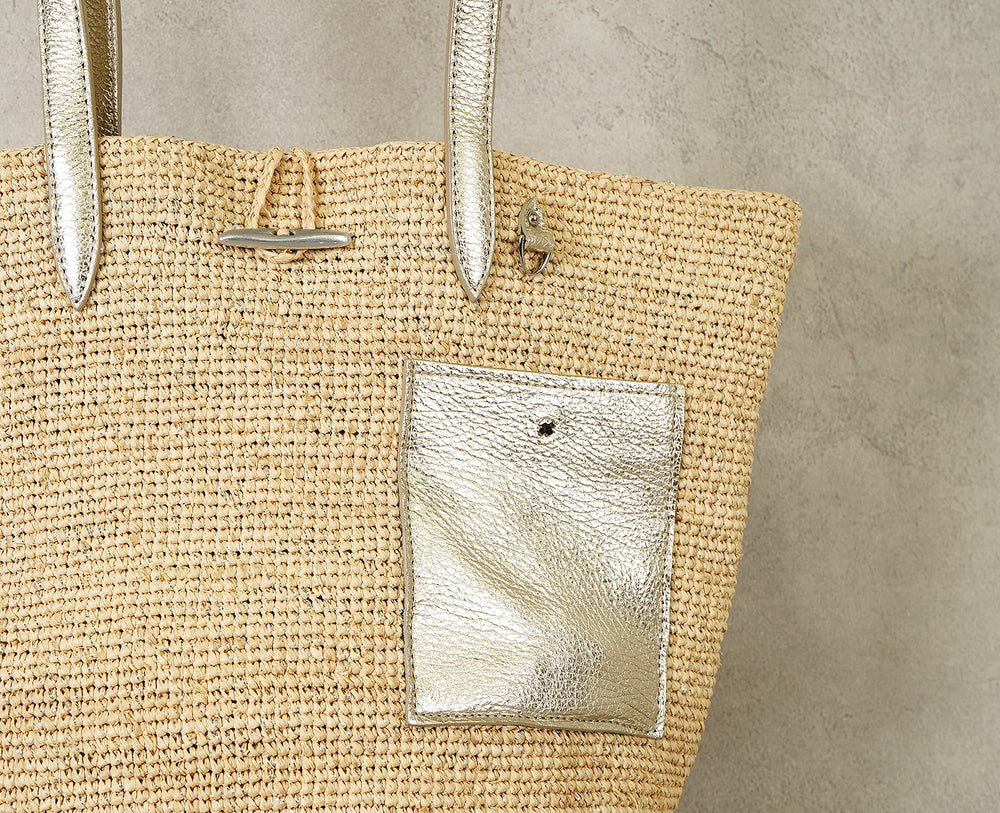 Madagascar Raffia Basket Tote Bag (M Size) 1998