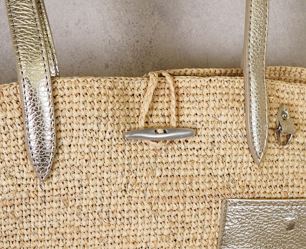 Madagascar Raffia Basket Tote Bag (M Size) 1998