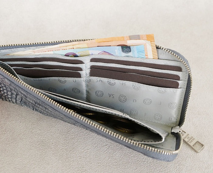 Carry L-Zip Long Wallet – Glitter Croc-Embossed Leather 1978