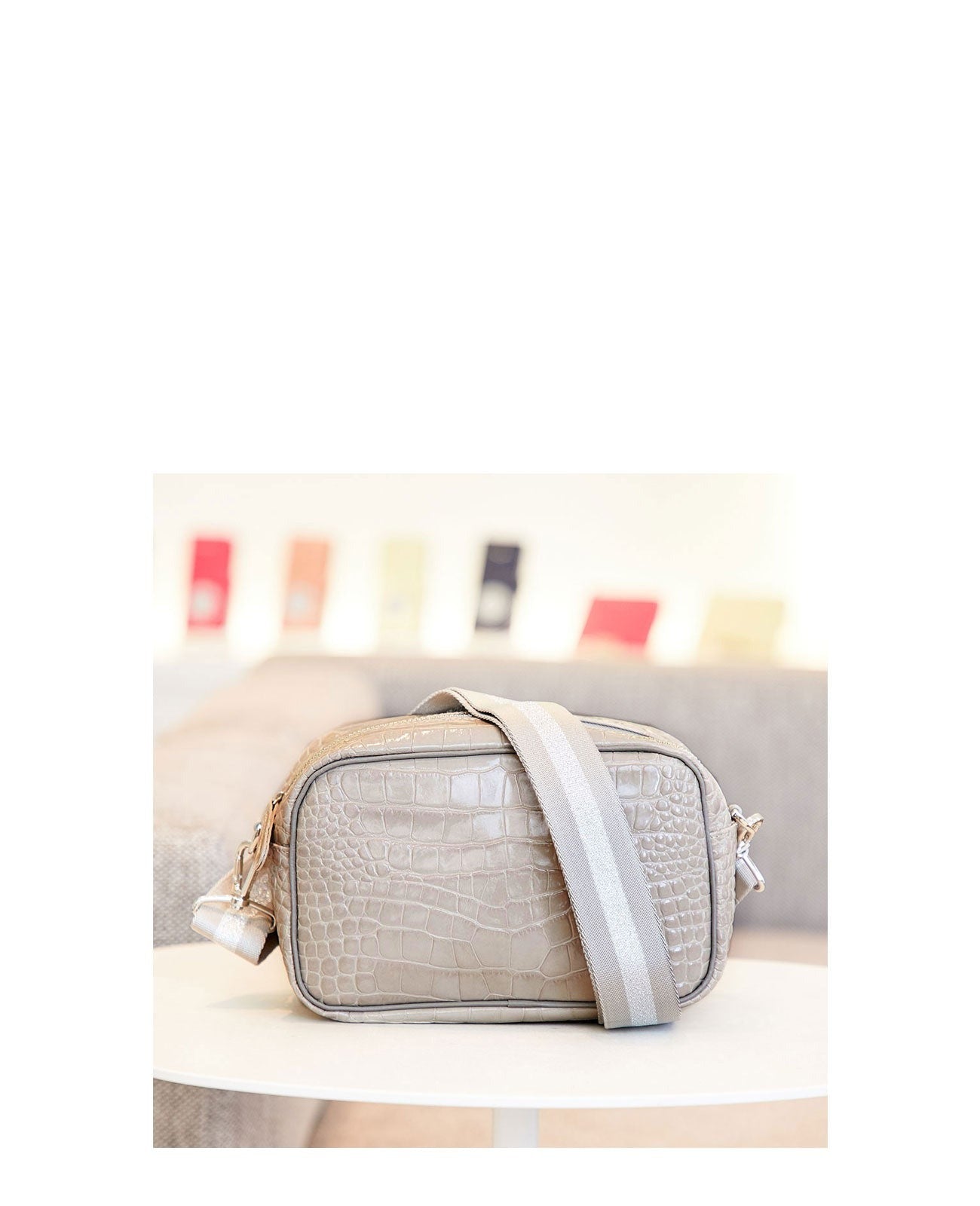 Square Pochette Body Bag Italian Croco Textured Ver. 1575-ic