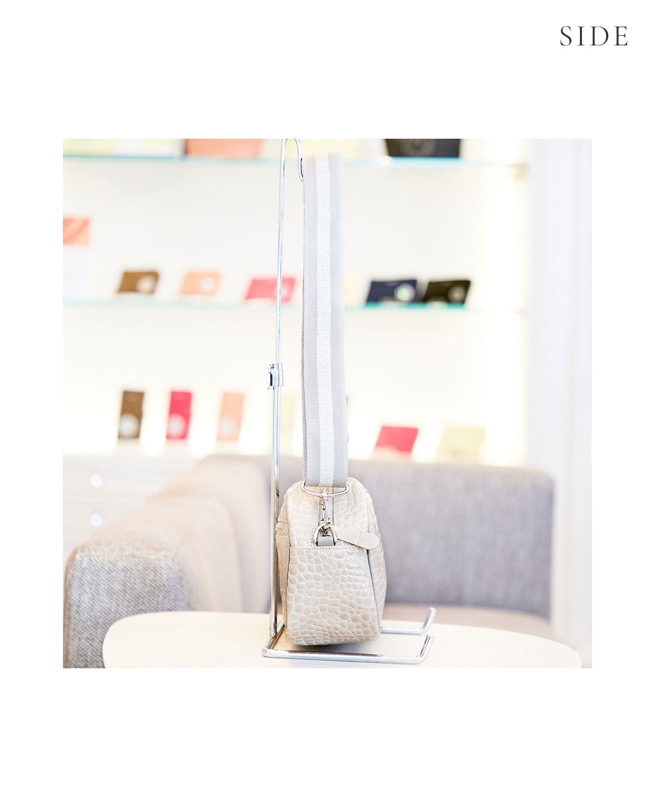 Square Pochette Body Bag Italian Croco Textured Ver. 1575-ic