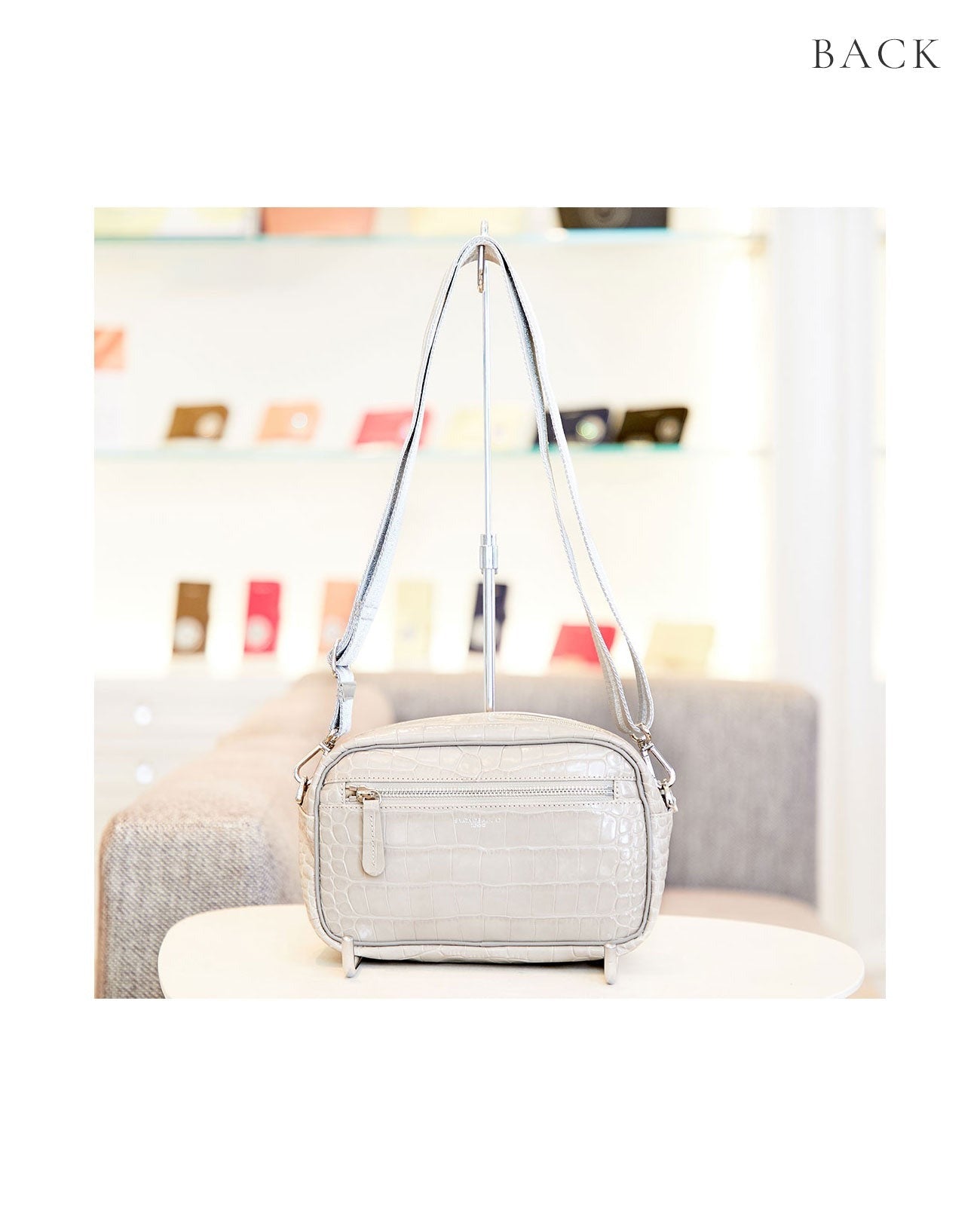 Square Pochette Body Bag Italian Croco Textured Ver. 1575-ic