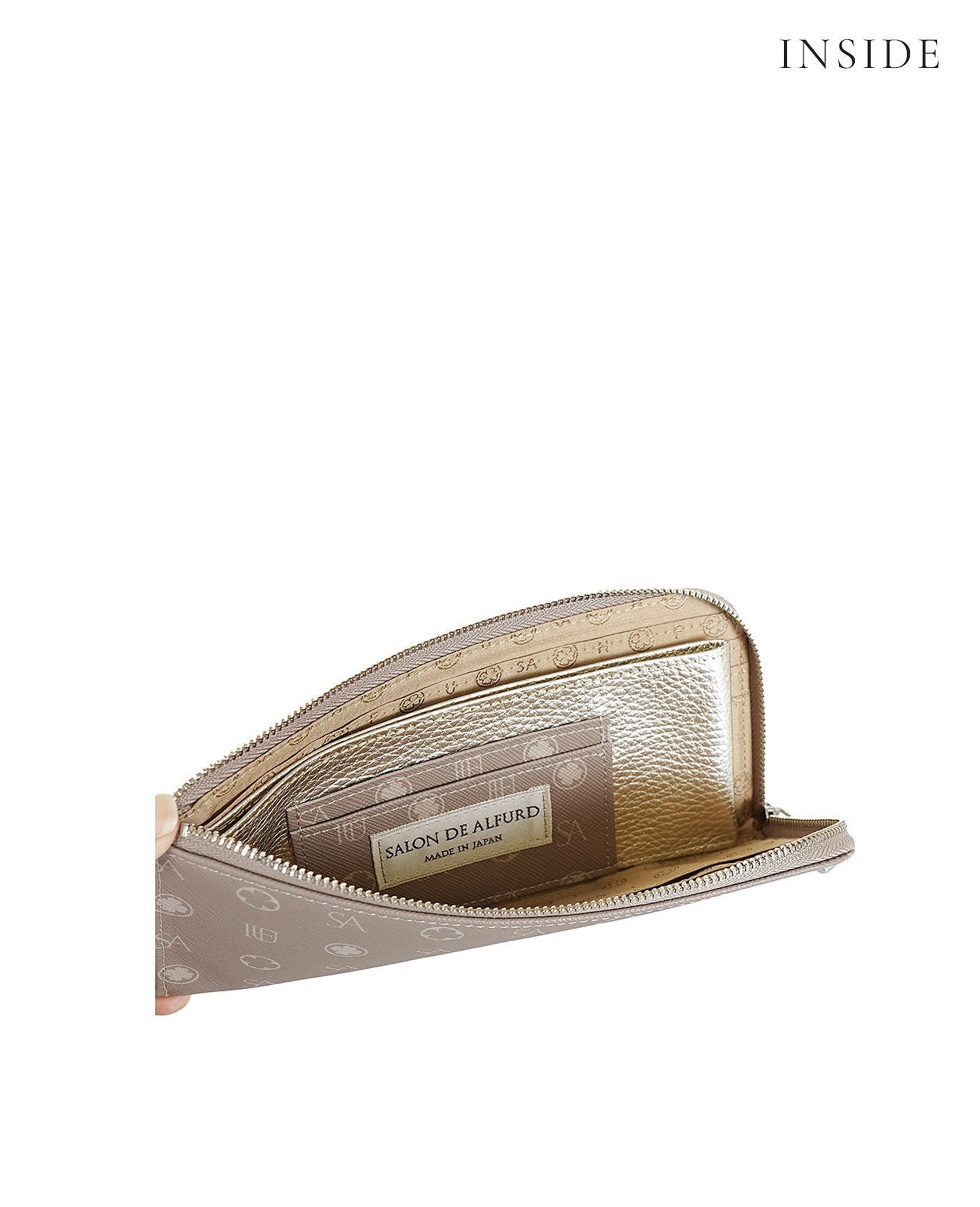 Apple Leather Monogram L-shaped Long Wallet 1412-ap