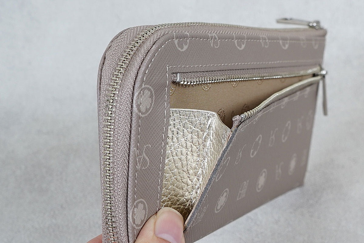 Apple Leather Monogram L-shaped Long Wallet 1412-ap