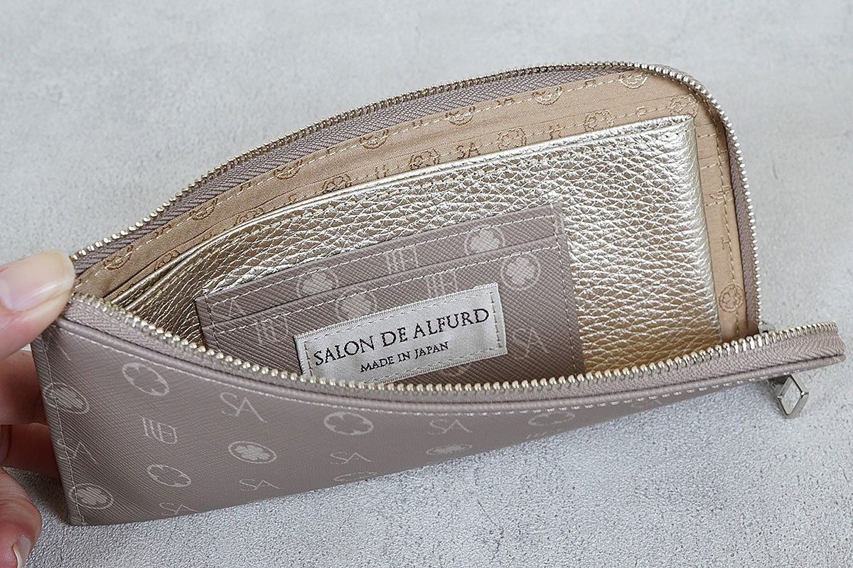 Apple Leather Monogram L-shaped Long Wallet 1412-ap