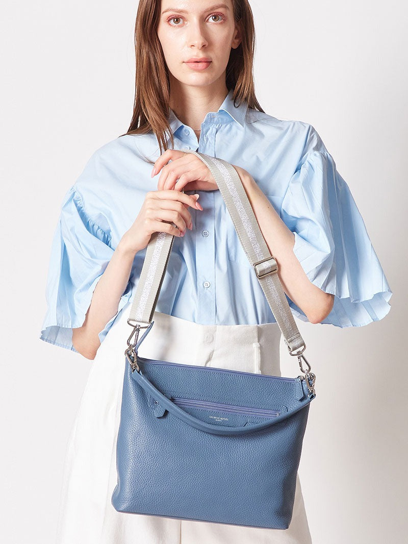 Horizontal Pochette with Leather Handle, M size 1413-set