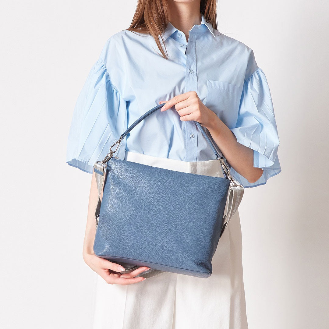 Horizontal Pochette with Leather Handle, M size 1413-set