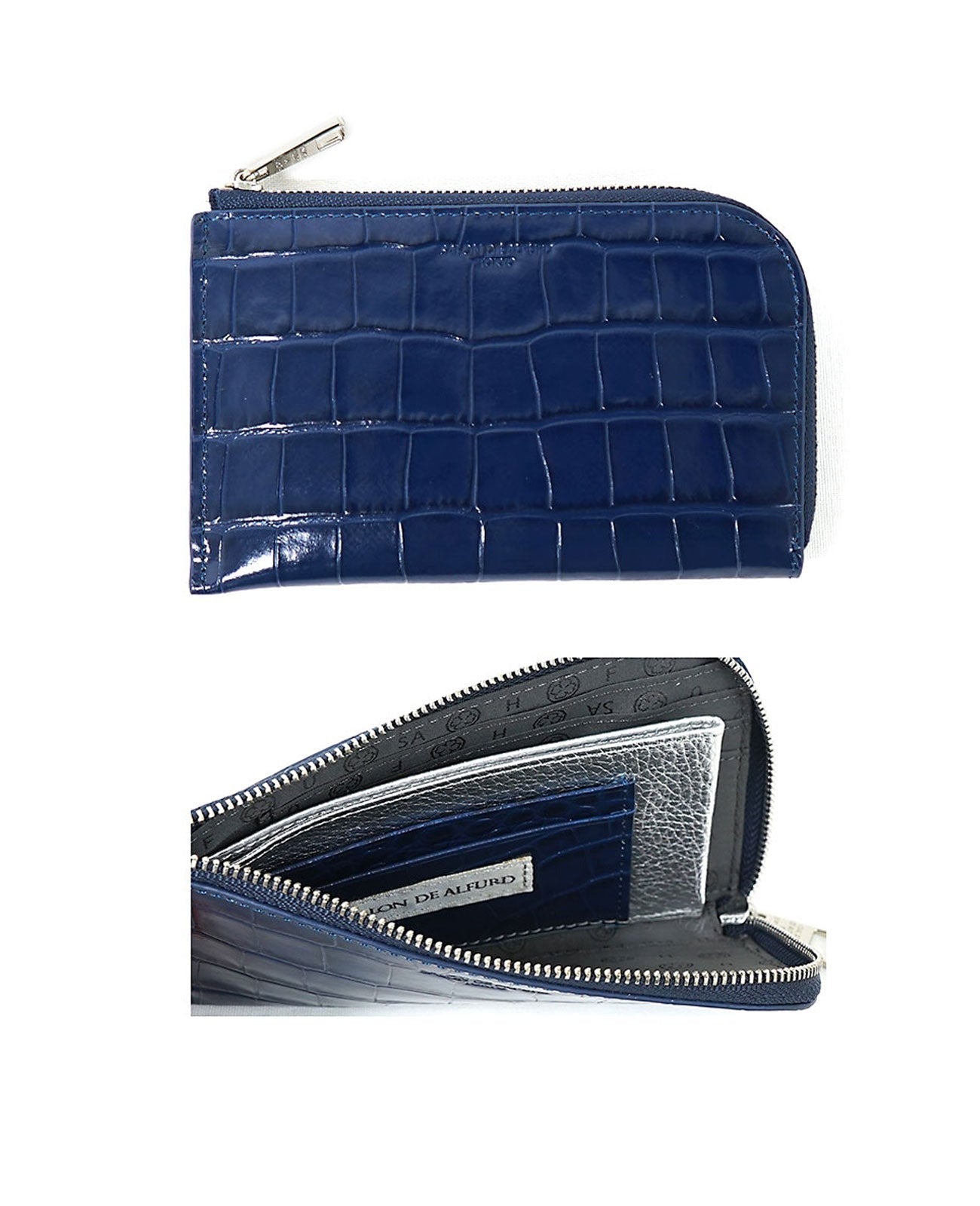 Carry L-shaped Mini Wallet, Italian Croco Embossed Leather Edition 1571