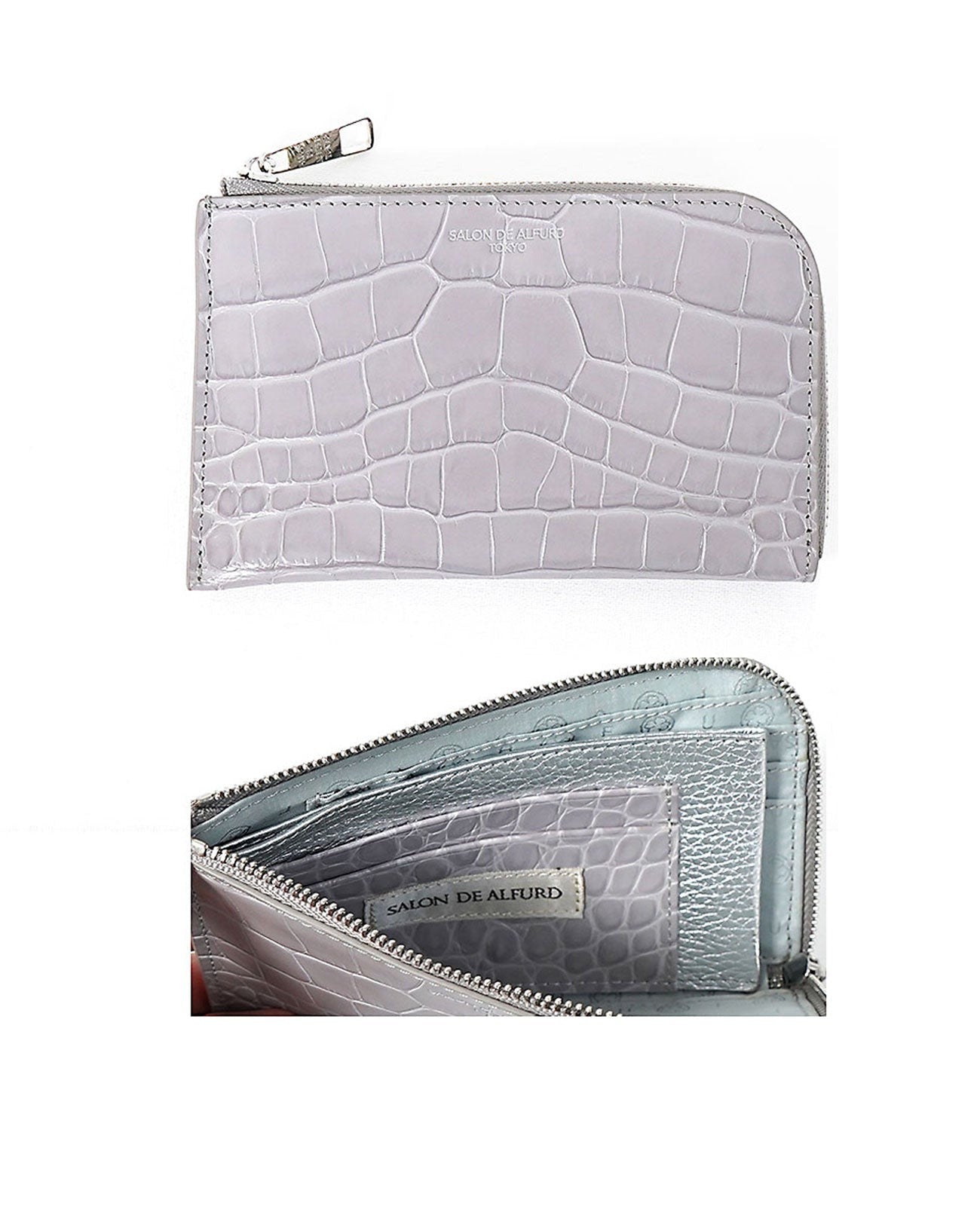 Carry L-shaped Mini Wallet, Italian Croco Embossed Leather Edition 1571