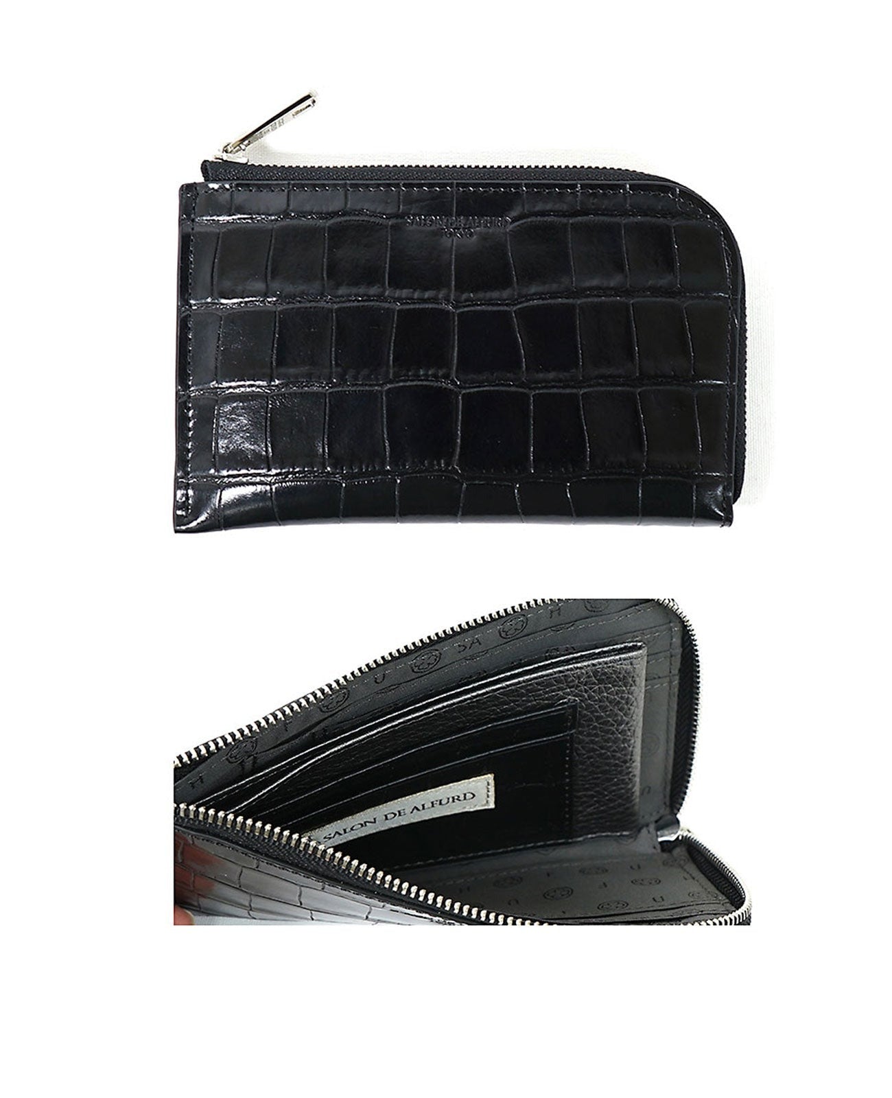Carry L-shaped Mini Wallet, Italian Croco Embossed Leather Edition 1571