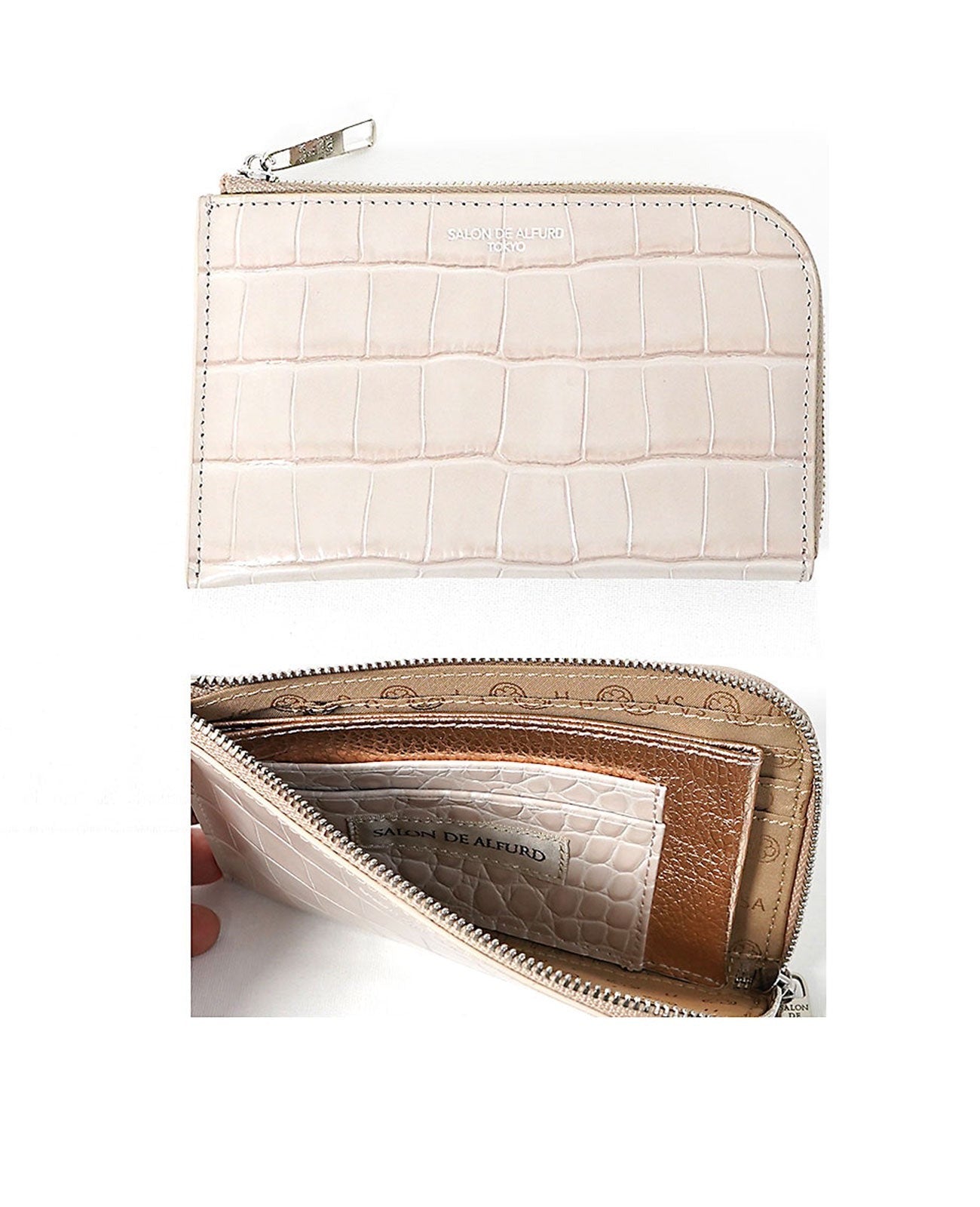 Carry L-shaped Mini Wallet, Italian Croco Embossed Leather Edition 1571