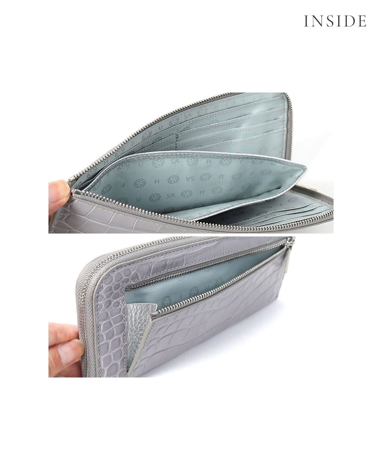 Carry L-shaped Long Wallet, Italian Croco Embossed Leather Edition 1572