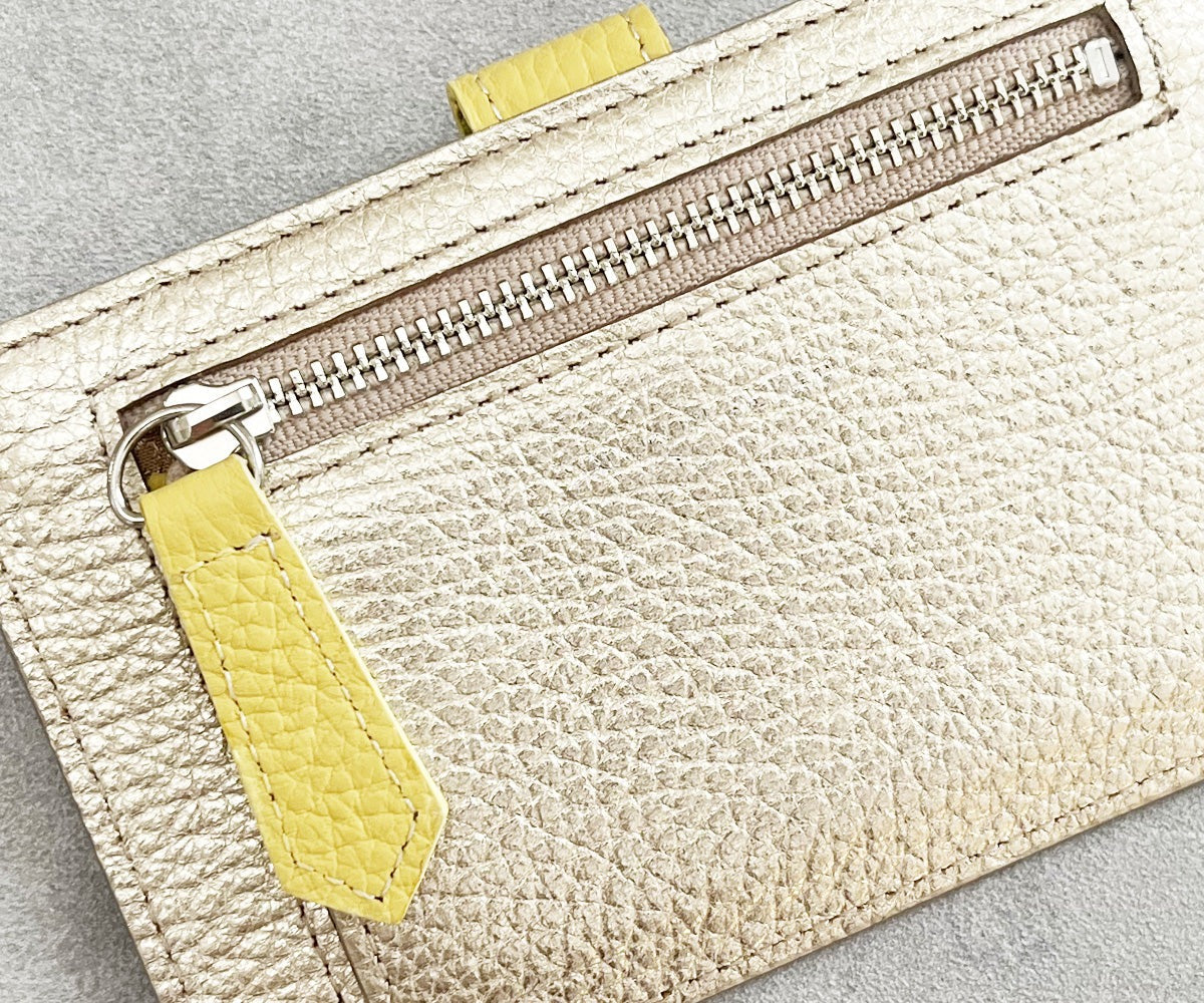 Mini Fragment Wallet With Flap, Italian Shrink Embossed Leather Edition 1772-it
