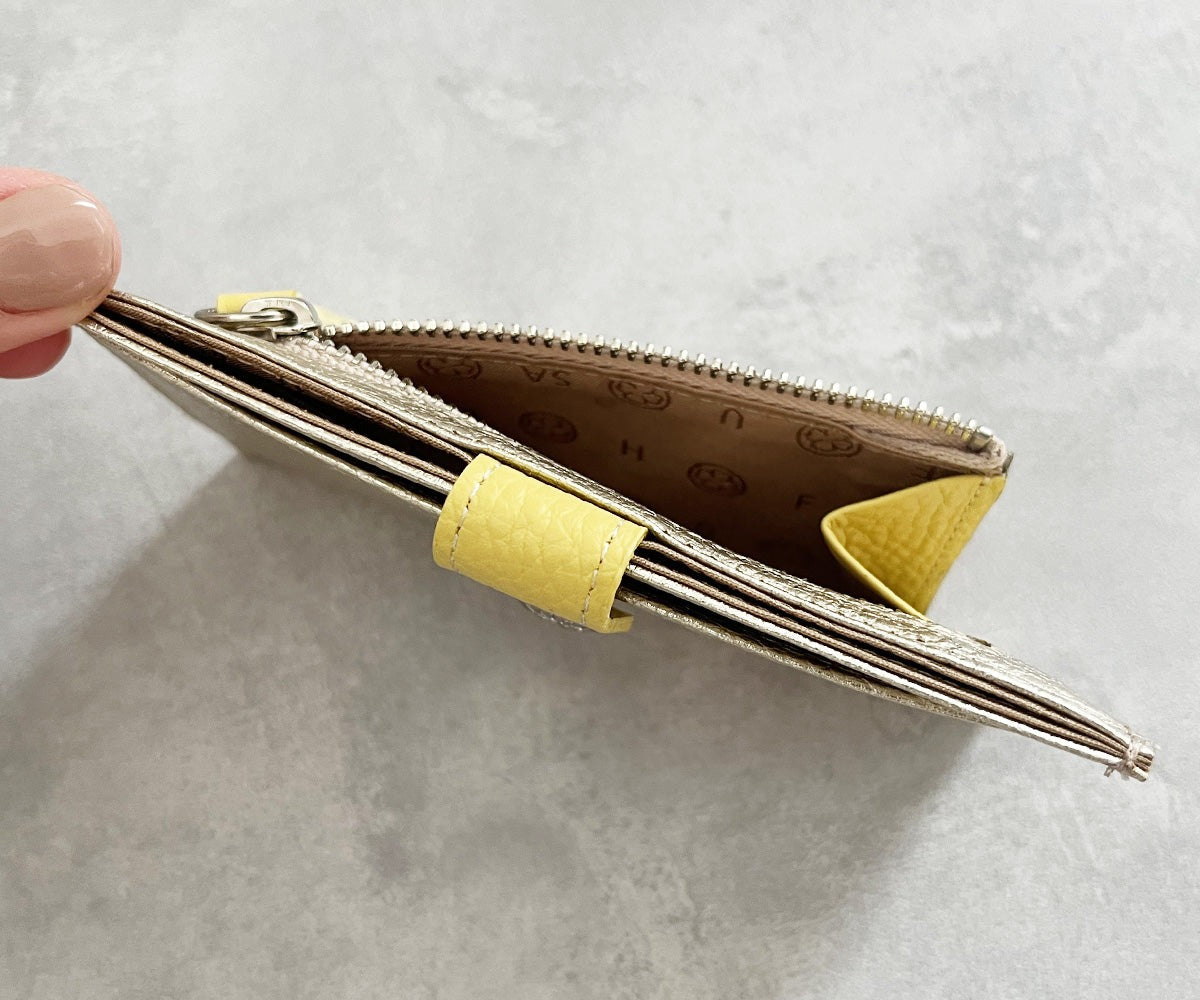 Mini Fragment Wallet With Flap, Italian Shrink Embossed Leather Edition 1772-it
