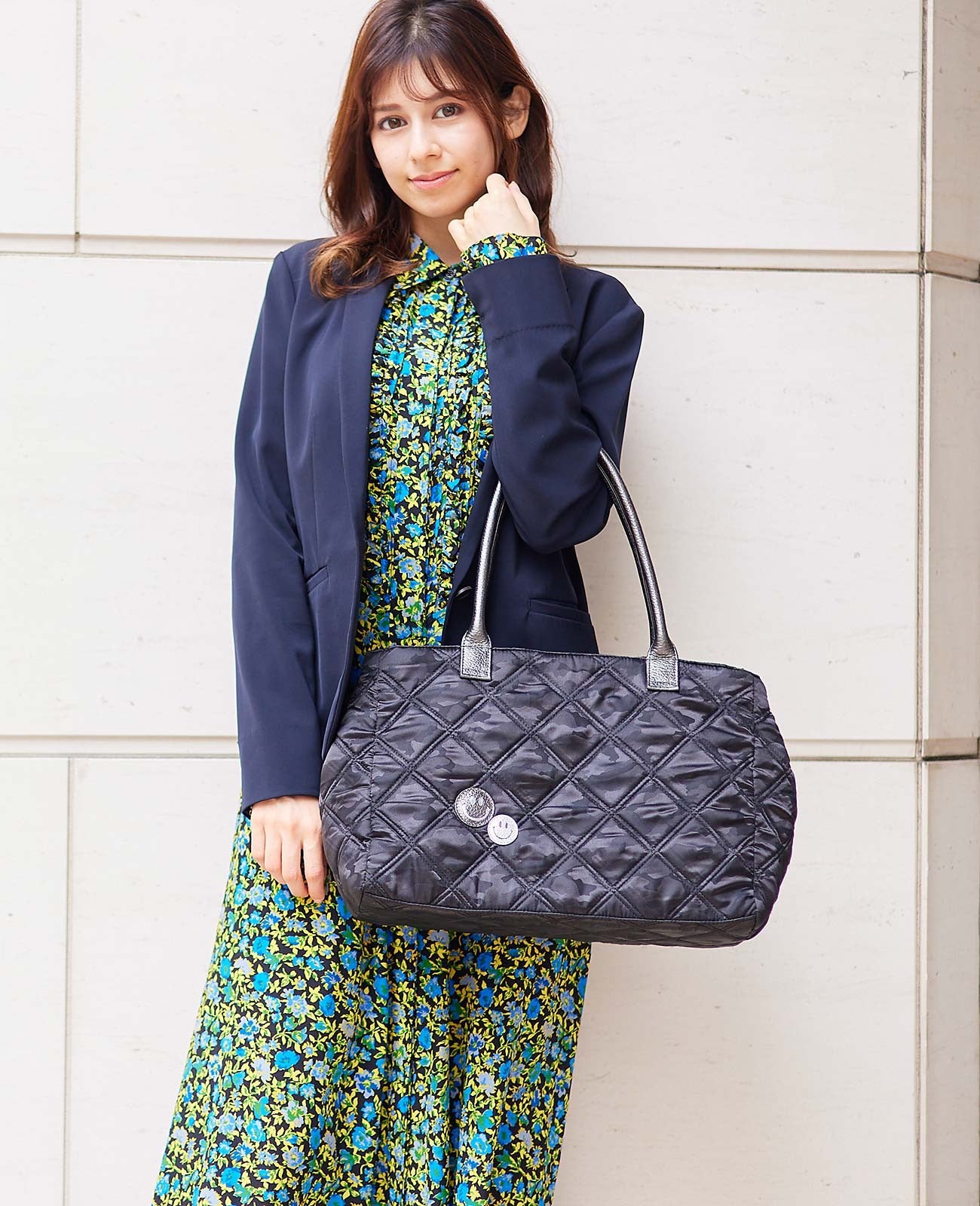 Smile Camouflage Quilted Boston Bag 1787