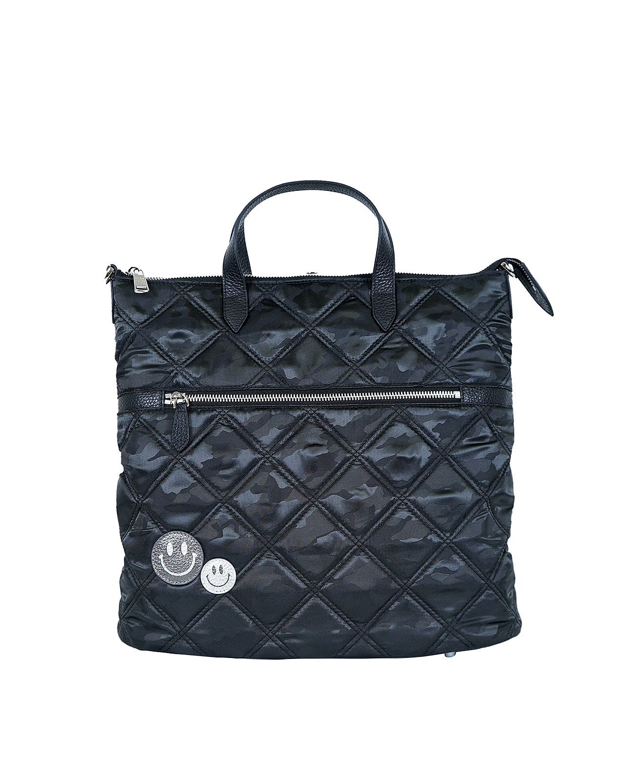 Smile Camouflage Pattern Quilted 4-Way Backpack 1789