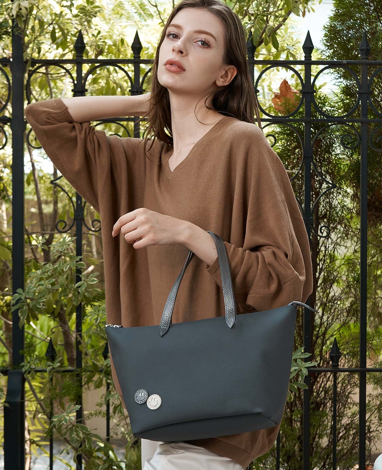Smile ZIP-attached Sacc's Promenade Tote Bag PM size S, 1825-ap-s