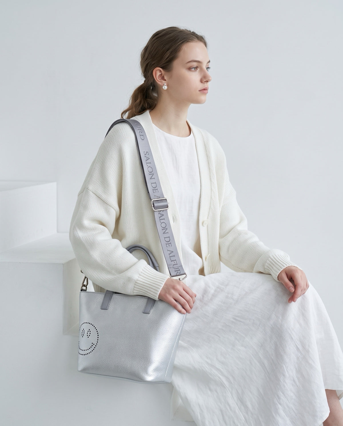 Wide Long Shoulder Bag with Front & Back Logo 1823